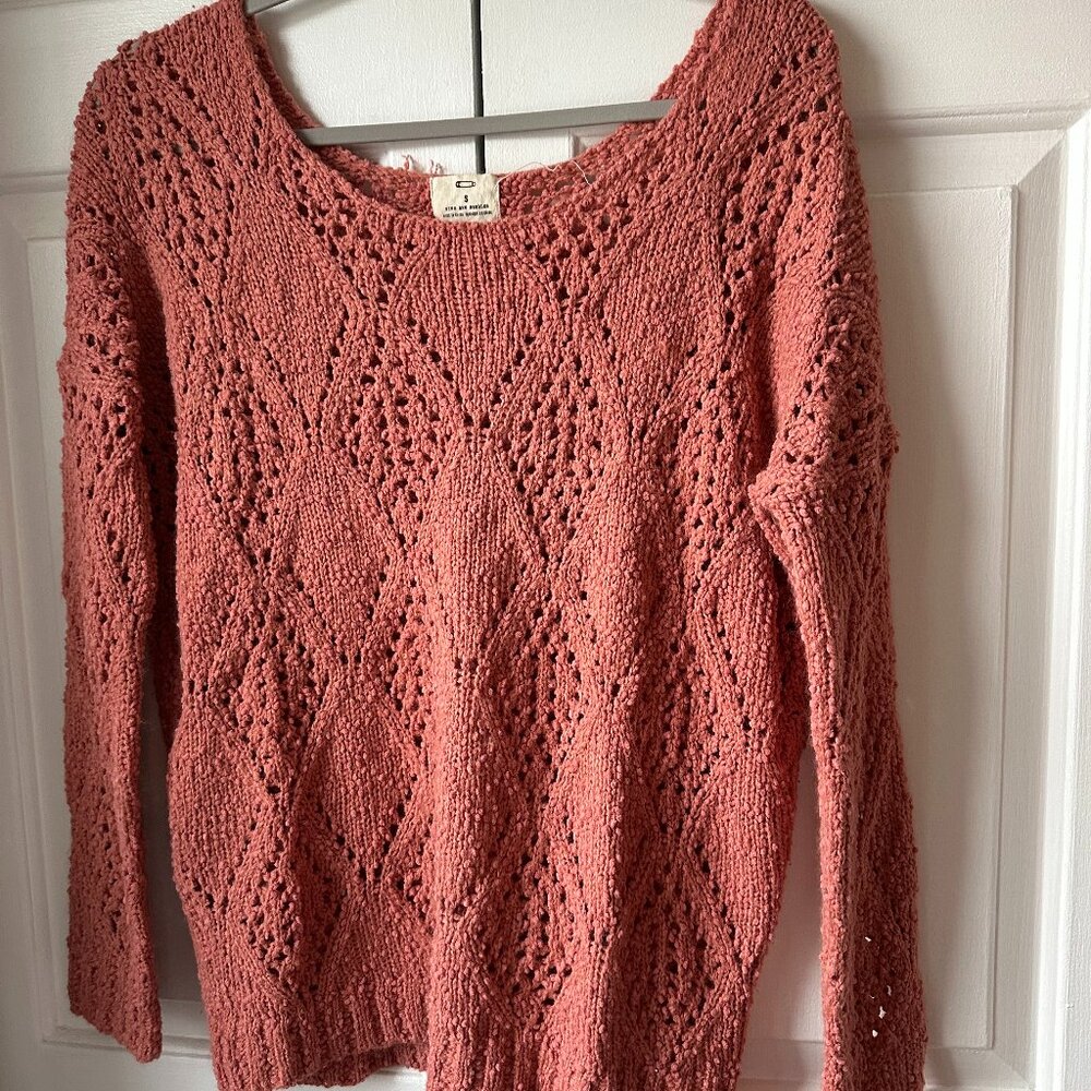 Pink off the shoulder sweater, small